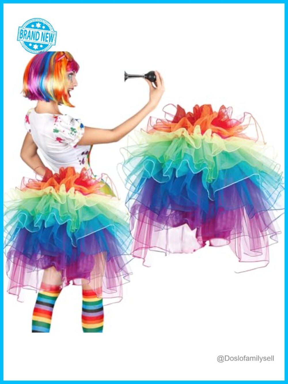 Polyester Tulle Layered Tutu Skirt for Pride Parade Dance Party